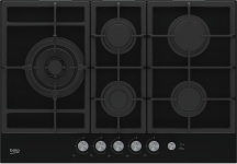 Beko HILL75235S Piano Cottura a Gas 5 Fuochi (1 Bruciatore Wok) 75 cm Vetro Nero
