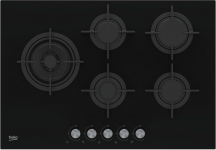 Beko HILL 75222 S Piano Cottura 5 Fuochi a Gas 1 tripla Corona 75 cm Nero