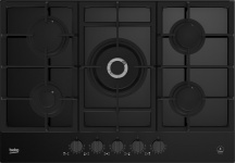 Beko HILW 75325 SDX Piano Cottura 5 Fuochi a Gas da Incasso Larghezza 75 cm Nero