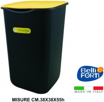 Belli E Forti L11015 Pattumiera Riciclo Plastica Giallo litri 50