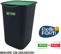 Belli E Forti L11016 Pattumiera Riciclo in Vetro Verde litri 50