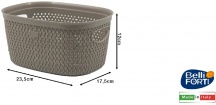 Belli E Forti L30101 Cesta Intreccio xs cm 17.5x23.5x12h Tortora