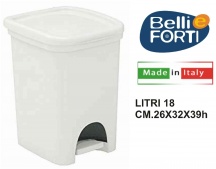Belli E Forti L32303 Pattumiera a Pedale Colors Line litri 18 Bianco