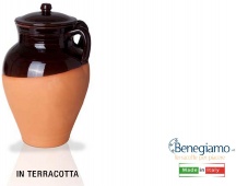 Benegiamo NE192 Pignata Fuoco in Terracotta con Coperchio 4,5 Litri cm 27 Caldea