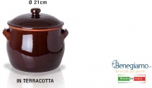 Benegiamo NE274 Pentola in Terracotta per Fuoco cm 21 Lentia