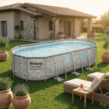 Bestway 56716 Piscina Fuori Terra Telaio Portante Ovale 549x274x122 Filtrante