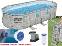 Bestway 56716 Piscina Fuori Terra Telaio Portante Ovale 549x274x122 Filtrante