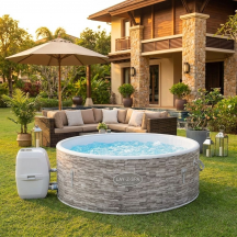 Bestway 60027 Piscina Fuori Terra Idromassaggio Gonfiabile 5 Posti 155 cm Grigio