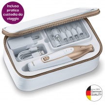 Beurer 57037 Levigatore Manicure a Batteria Ricaricabile 3 Velocit� Bianco Oro