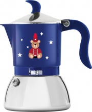 Bialetti 0006649 Macchina Macchinetta Caff� Moka 2 Tazze Blu Orsetto  Fiammetta