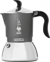 Bialetti 0007145 Macchinetta Caff� Moka 4 Tazze per Induzione Grigio  Fiammetta