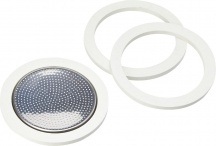 Bialetti 0800402 Set 3 Guarnizioni con Piastra 6 Tazze Gomma Alluminio