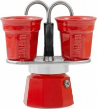 Bialetti 7303 Moka Manuale 2 Tazze Set 2 Bicchierini Mini Express Color