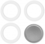 Bialetti 800410 Set 2 Guarnizioni con Piastra 2 Tazze Gomma Inox