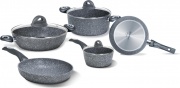 Bialetti YOF6SET003 Batteria Pentole Induzione 8 Pz Antiaderenti Alluminio Madame Petravera