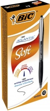 Bic 9021332 Atlantis Soft Nero Penna a Sfera Retrattile a Clip Medio 12 Pz