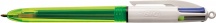 Bic 933948 4Colours Fluo Penna retrattile a clip Nero Blu Rosso Giallo 12 pezzi