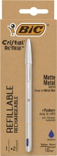 Bic 997202 Cristal ReNew Penna Ricaricabile Blu a Sfera In Metallo Punta 1mm