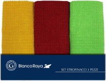 Blanco Raya GSP380 Strofinaccio Cucina in Cotone Set 3 Canovacci Tinta unita - KJS16022-1 1