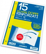 Blasetti 6425 Ricambi Rinf Doppi A4 1R 15 Fogli 100Gr