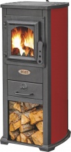 Blist 4715 Stufa a Legna in Acciaio e Ghisa 5.3 kW 120 m3 Rosso  Berna Lux
