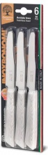 Bonomi 60006S Coltello Tavola 11 cm Legno Bianco Acciaio Inox cf 6 pz