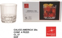 Bormioli Rocco BO093179 Bicchiere America 20S cf 4 pezzi cl 37 Dof