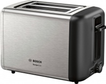 Bosch TAT3P420 Tostapane Tosta Pane 2 Fette 970W Funzione scongelamento Inox