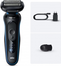 Braun 52-B1000S Rasoio Elettrico Ricaricabile Wet & Dry 3 Lame Nero serie 5