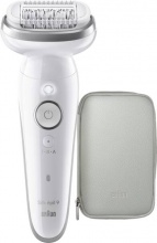 Braun 963404 Silk-epil 9 Epilatore Elettrico Wet&Dry a Batteria BiancoArgento