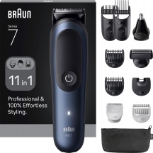 Braun AIO7540 Rifinitore All in One per Barba e Capelli 11 in 1 BluNero serie 7