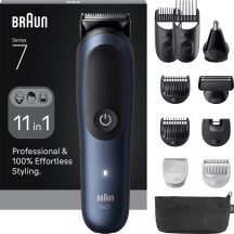 Braun AIO7540 Rifinitore All in One per Barba e Capelli 11 in 1 BluNero serie 7