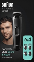 Braun MGK3410 Regolabarba rasoio per tutto il corpo 6 in 1 lavabile -  Series 3