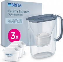 Brita 1058103 Caraffa Filtrante Style Essential 2.4L Stone Blue Filtri Inclusi