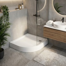 Brixo 443598 Piatto Doccia Slim Angolare 80 x 80 cm con Foro � 90 mm