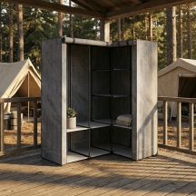 Brixo KORNER131 Armadio Guardaroba in Tessuto non Tessuto (TNT) 131x46x169 Grigio Korner