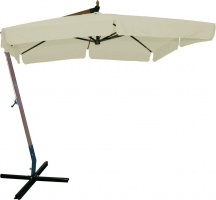 Brixo LEGNOLATQU3 Ombrellone 3x3 mt da Giardino in Legno Telo in Poliestere - in