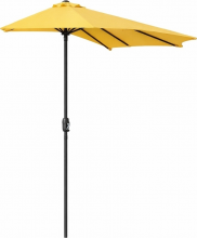 Brixo MEZZALUNAGIAL Ombrellone da Giardino a Parete 3x1,5 mt Alluminio Giallo Mezzaluna