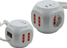 Brixo PF03116 Multipresa 5 Posti + USB-C + 2 USB-A con Interruttore e Spina 16A