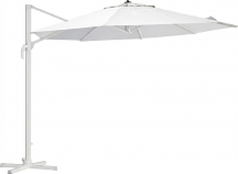 Brixo PREMIUMWH350 Ombrellone da Giardino Decentrato 3,5x3,5 mt Alluminio Bianco Premium