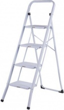 Brixo QUICK STEP Sgabello scala scaletta salvaspazio in acciaio brixo Step a 4 gradini bianco