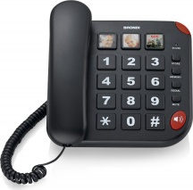 Brondi 10273471 Telefono fisso a filo Vivavoce Tasti grandi col Nero  BRAVO 15