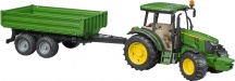 Bruder 02108 Trattore John Deere 5115 M con rimorchio a sponde Veicolo 1:16 3+
