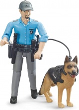 Bruder 62150 Poliziotto Bworld con Cane Action Figure per Bambini da 3+ Anni