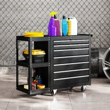 Brugel 0BKV265 Carrello Porta Attrezzi in Acciaio con 7 Cassetti Capacit� 120kg Nero