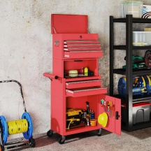 Brugel 0RDV263 Carrello Porta Attrezzi in Acciaio con Serratura 6 Cassetti Rosso