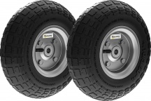 Brugel K8070BK Set 2 Ruote per Carrello da Esterno �25.5x7.5 cm in Gomma e Acciaio Nero