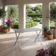 Brunner 0406077N Tavolo da Giardino Pieghevole Alluminio 140x81x70 cm Silver GapLess