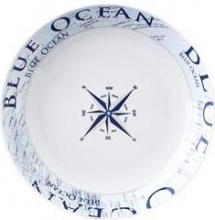 Brunner 0830026N.C8C Piatto fondo 21 cm 100% Melamina Bianco Blu con decoro
