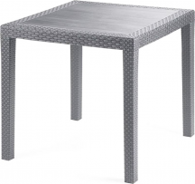 Buybuy TVS80G Tavolo da Giardino Quadrato in Rattan PE 80x80 cm Grigio - Square
